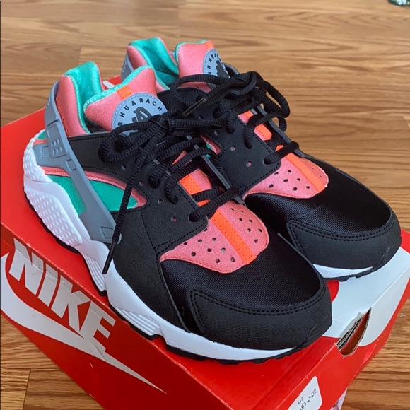 black pink and orange huaraches